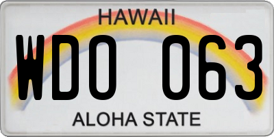 HI license plate WDO063