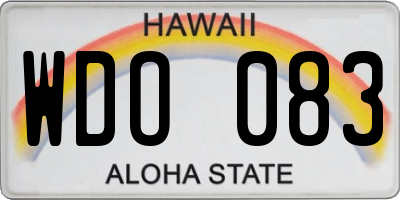 HI license plate WDO083