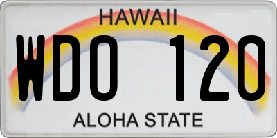 HI license plate WDO120