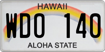 HI license plate WDO140