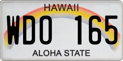 HI license plate WDO165