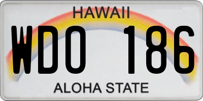 HI license plate WDO186