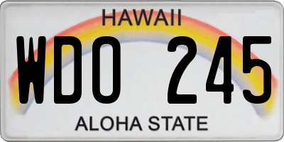 HI license plate WDO245