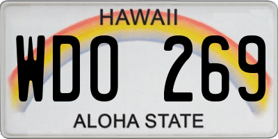 HI license plate WDO269