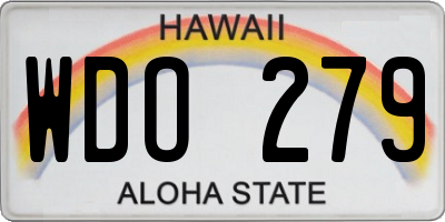 HI license plate WDO279