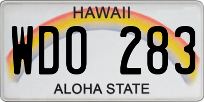 HI license plate WDO283