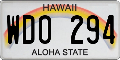 HI license plate WDO294
