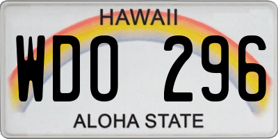 HI license plate WDO296