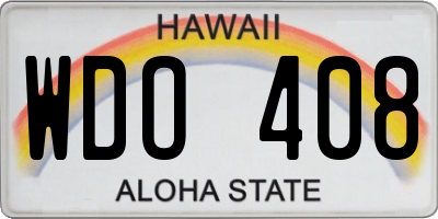 HI license plate WDO408