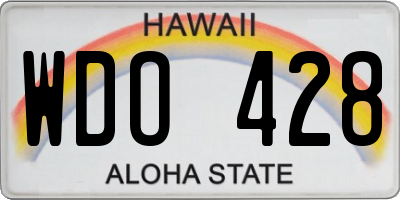 HI license plate WDO428