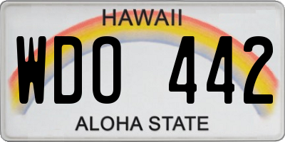 HI license plate WDO442