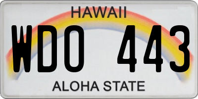 HI license plate WDO443