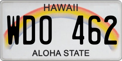 HI license plate WDO462