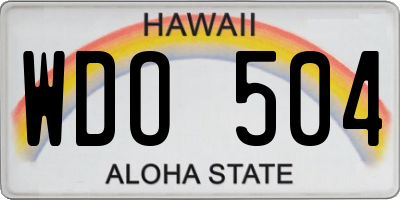 HI license plate WDO504