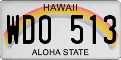 HI license plate WDO513