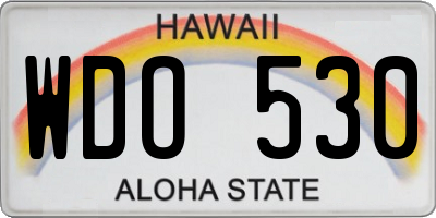 HI license plate WDO530