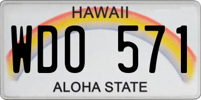 HI license plate WDO571