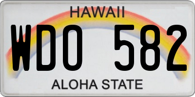 HI license plate WDO582