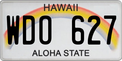 HI license plate WDO627
