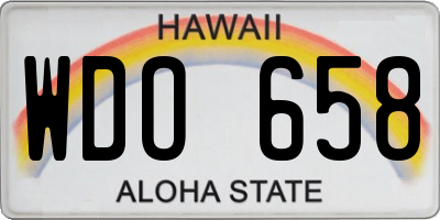 HI license plate WDO658