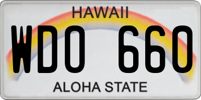HI license plate WDO660