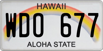 HI license plate WDO677