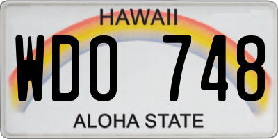 HI license plate WDO748
