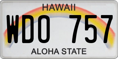 HI license plate WDO757