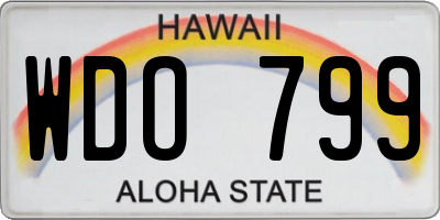 HI license plate WDO799