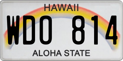 HI license plate WDO814
