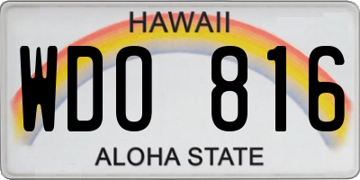 HI license plate WDO816