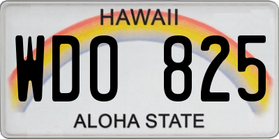 HI license plate WDO825