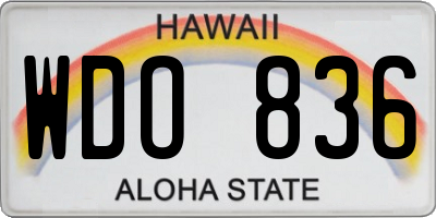 HI license plate WDO836