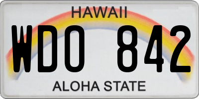 HI license plate WDO842