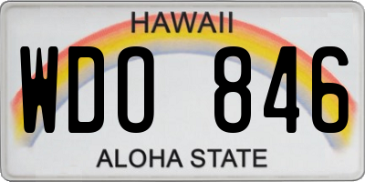 HI license plate WDO846