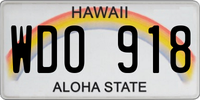 HI license plate WDO918
