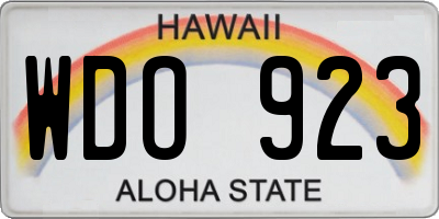 HI license plate WDO923