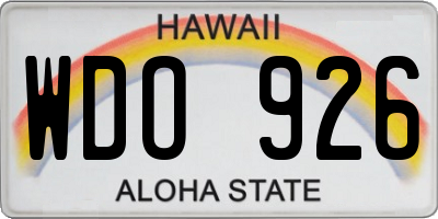 HI license plate WDO926