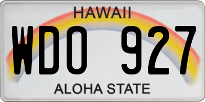 HI license plate WDO927