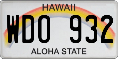HI license plate WDO932