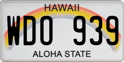 HI license plate WDO939