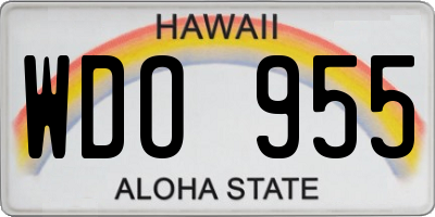 HI license plate WDO955