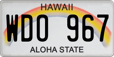 HI license plate WDO967