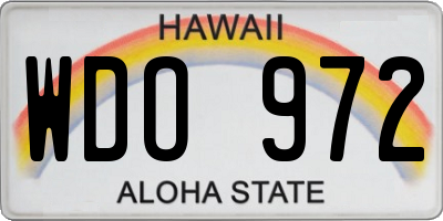 HI license plate WDO972