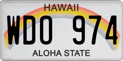HI license plate WDO974