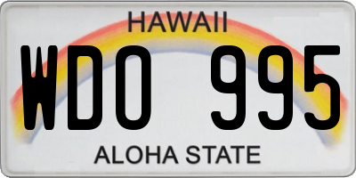 HI license plate WDO995
