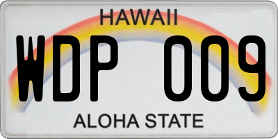 HI license plate WDP009