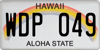 HI license plate WDP049