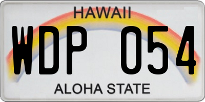 HI license plate WDP054