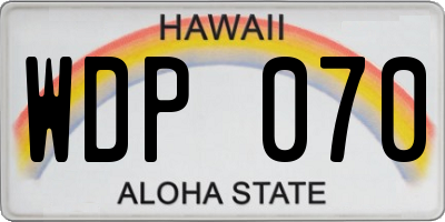 HI license plate WDP070